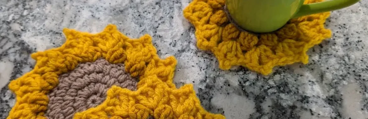 Craft Sunny Smiles with Crochet Sunflower Coasters