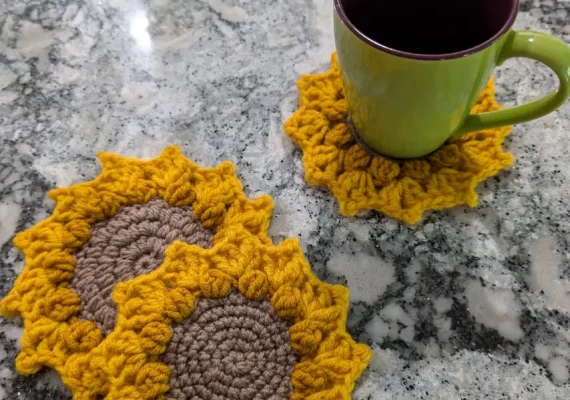 Craft Sunny Smiles with Crochet Sunflower Coasters